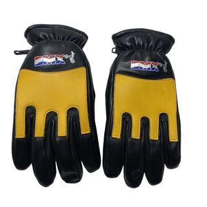 Vintage BMX Bike Gloves, Black and Yellow, Medium-Large